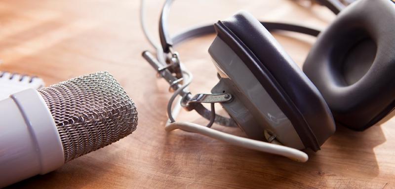 image of a microphone and headphones
